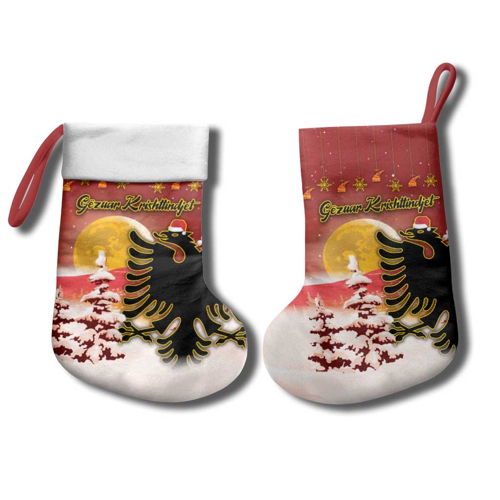 Personalized Albania Christmas Stocking Gezuar Krishtlindjet - Wonder Print Shop