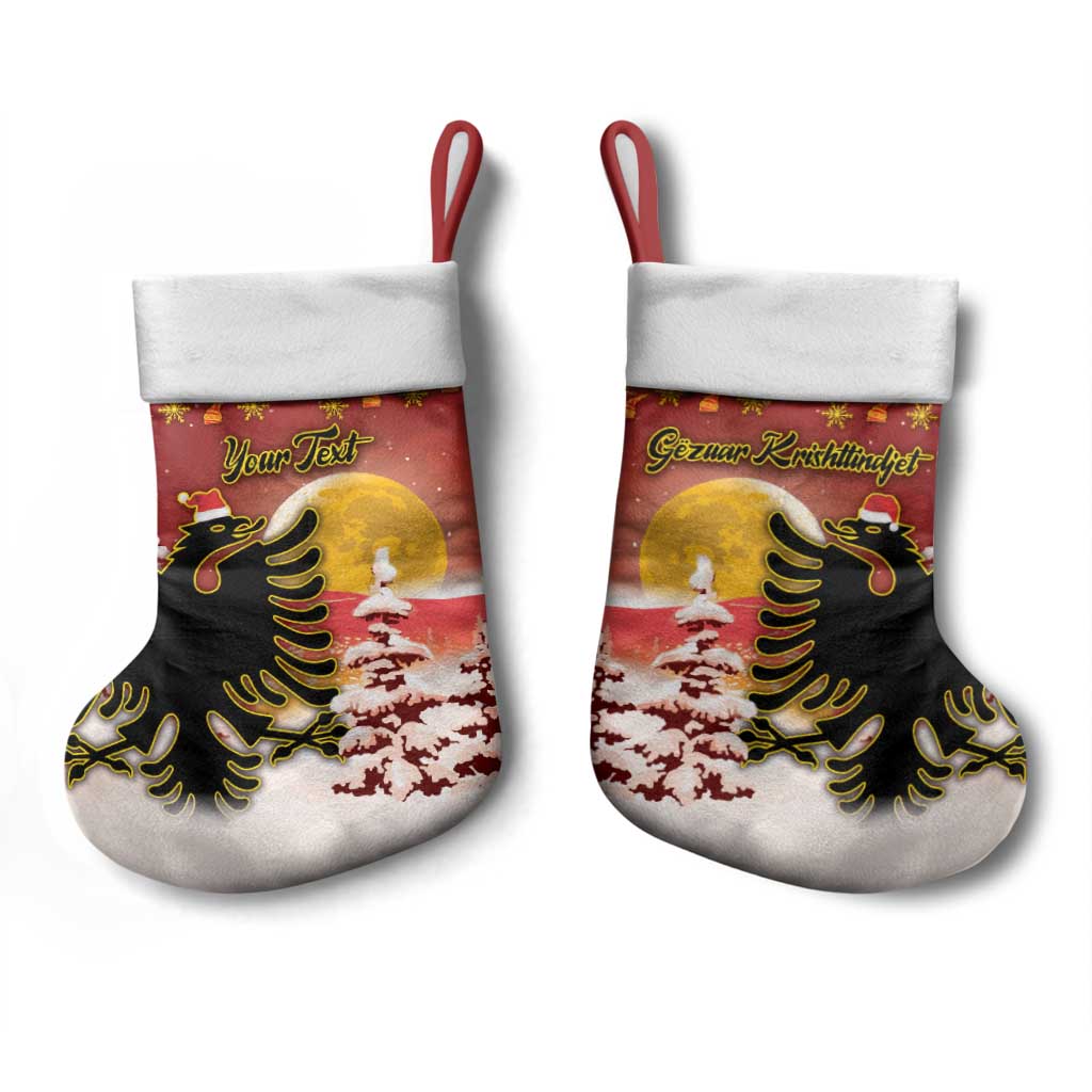 Personalized Albania Christmas Stocking Gezuar Krishtlindjet - Wonder Print Shop