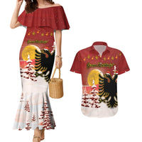 Personalized Albania Christmas Couples Matching Mermaid Dress and Hawaiian Shirt Gezuar Krishtlindjet - Wonder Print Shop