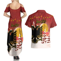 Personalized Albania Christmas Couples Matching Summer Maxi Dress and Hawaiian Shirt Gezuar Krishtlindjet - Wonder Print Shop
