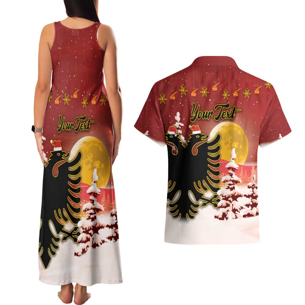 Personalized Albania Christmas Couples Matching Tank Maxi Dress and Hawaiian Shirt Gezuar Krishtlindjet - Wonder Print Shop