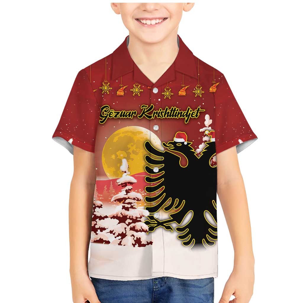 Personalized Albania Christmas Family Matching Mermaid Dress and Hawaiian Shirt Gezuar Krishtlindjet - Wonder Print Shop