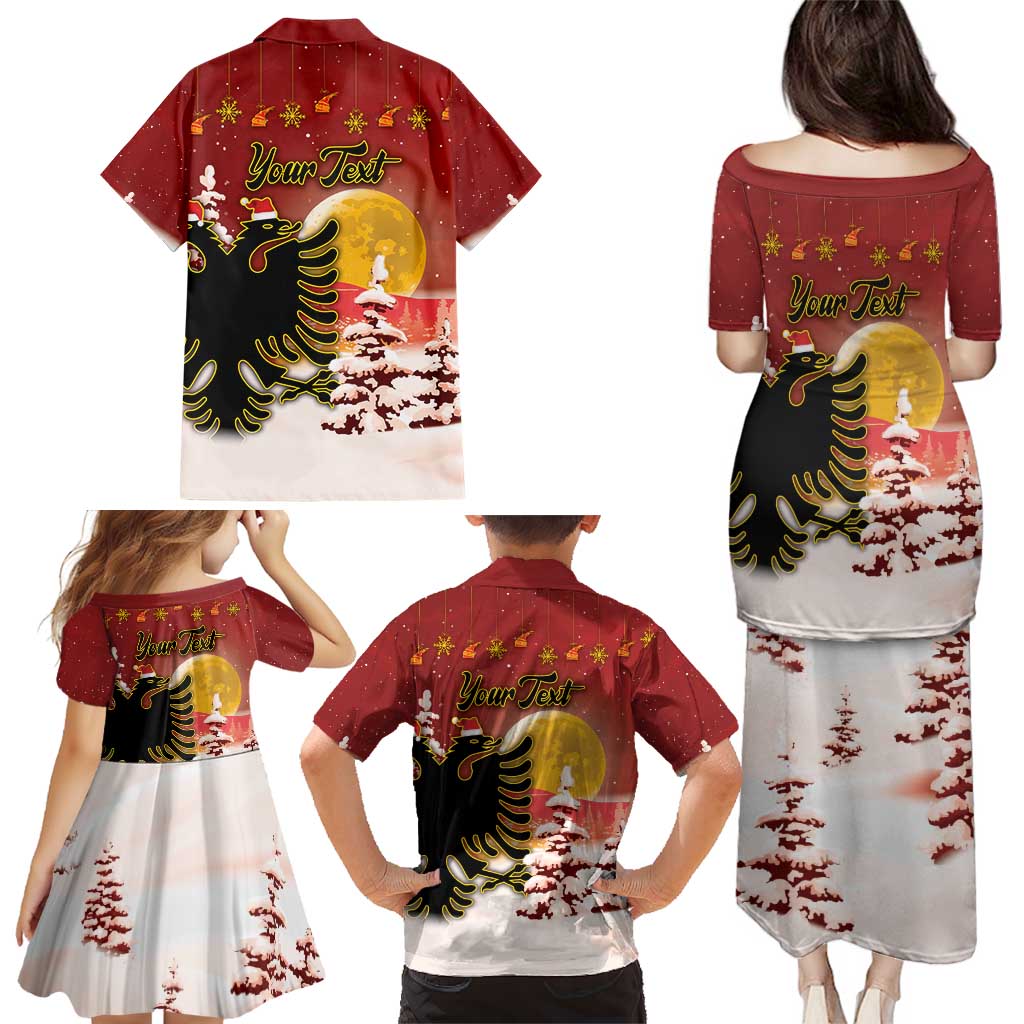 Personalized Albania Christmas Family Matching Puletasi and Hawaiian Shirt Gezuar Krishtlindjet - Wonder Print Shop