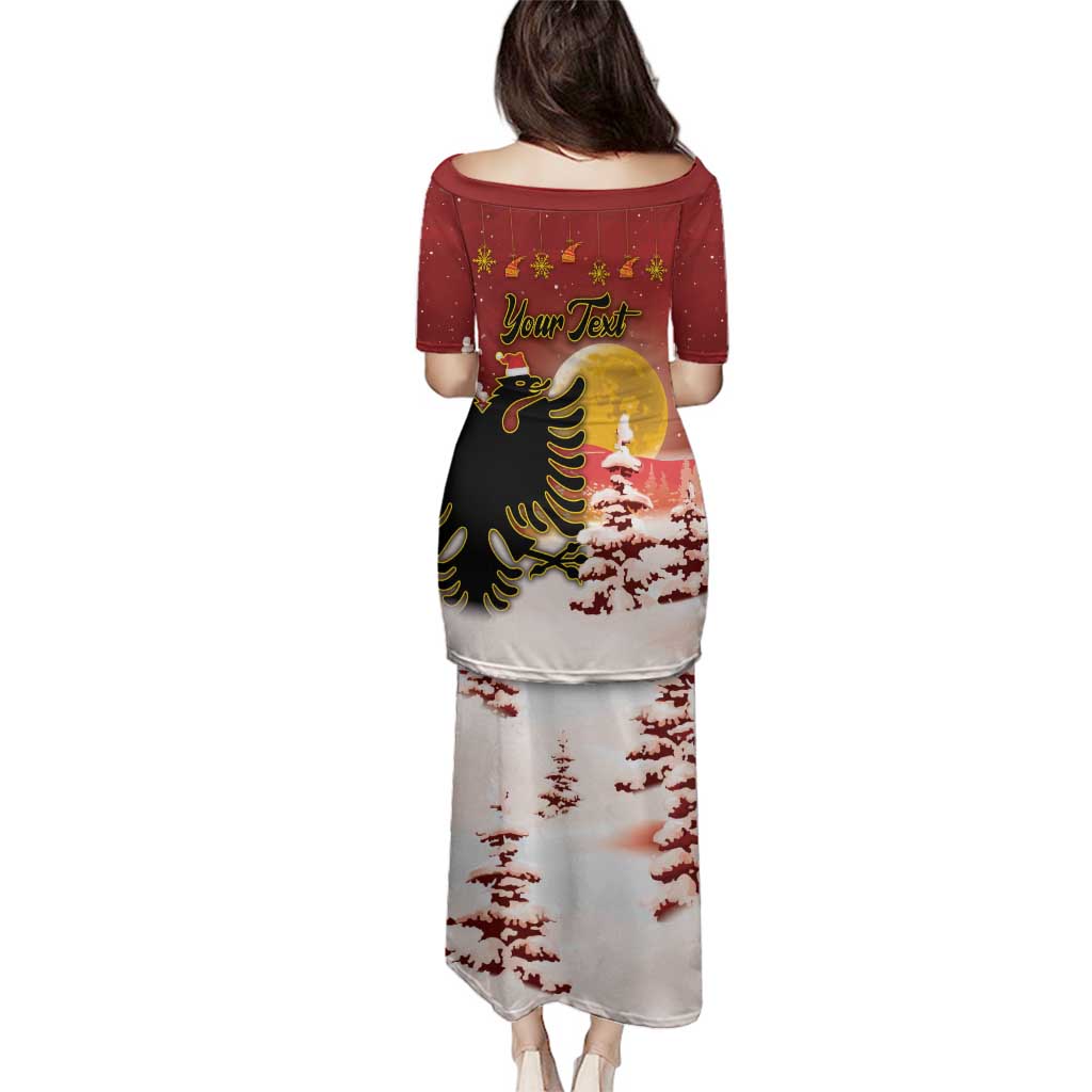 Personalized Albania Christmas Family Matching Puletasi and Hawaiian Shirt Gezuar Krishtlindjet - Wonder Print Shop