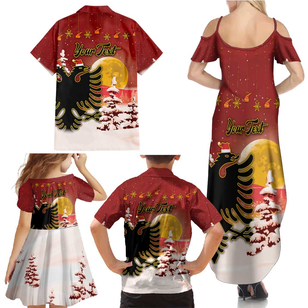 Personalized Albania Christmas Family Matching Summer Maxi Dress and Hawaiian Shirt Gezuar Krishtlindjet - Wonder Print Shop