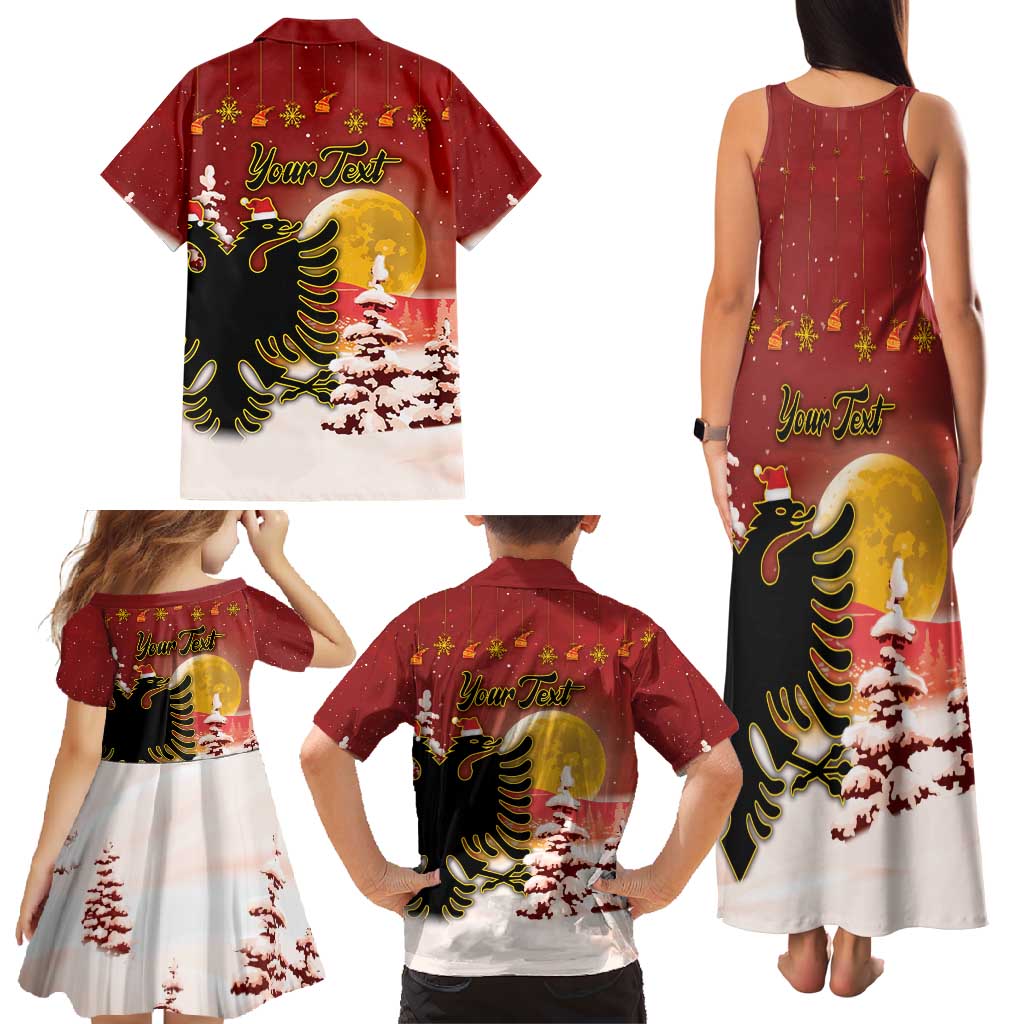 Personalized Albania Christmas Family Matching Tank Maxi Dress and Hawaiian Shirt Gezuar Krishtlindjet - Wonder Print Shop