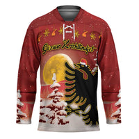 Personalized Albania Christmas Hockey Jersey Gezuar Krishtlindjet - Wonder Print Shop