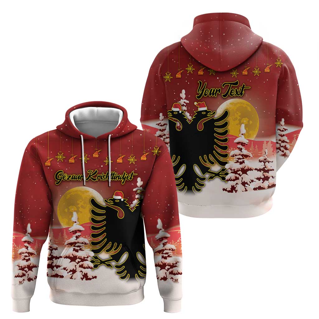 Personalized Albania Christmas Hoodie Gezuar Krishtlindjet - Wonder Print Shop