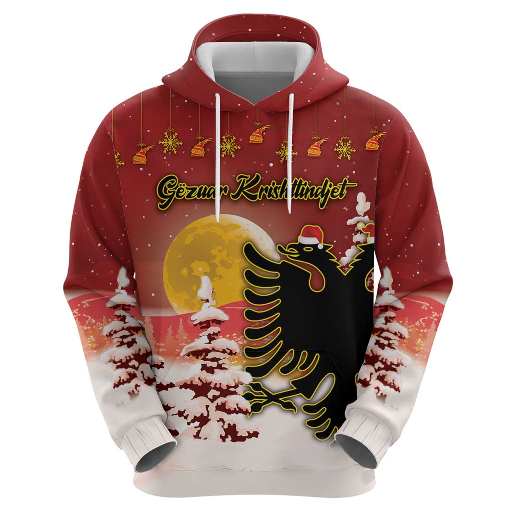 Personalized Albania Christmas Hoodie Gezuar Krishtlindjet - Wonder Print Shop