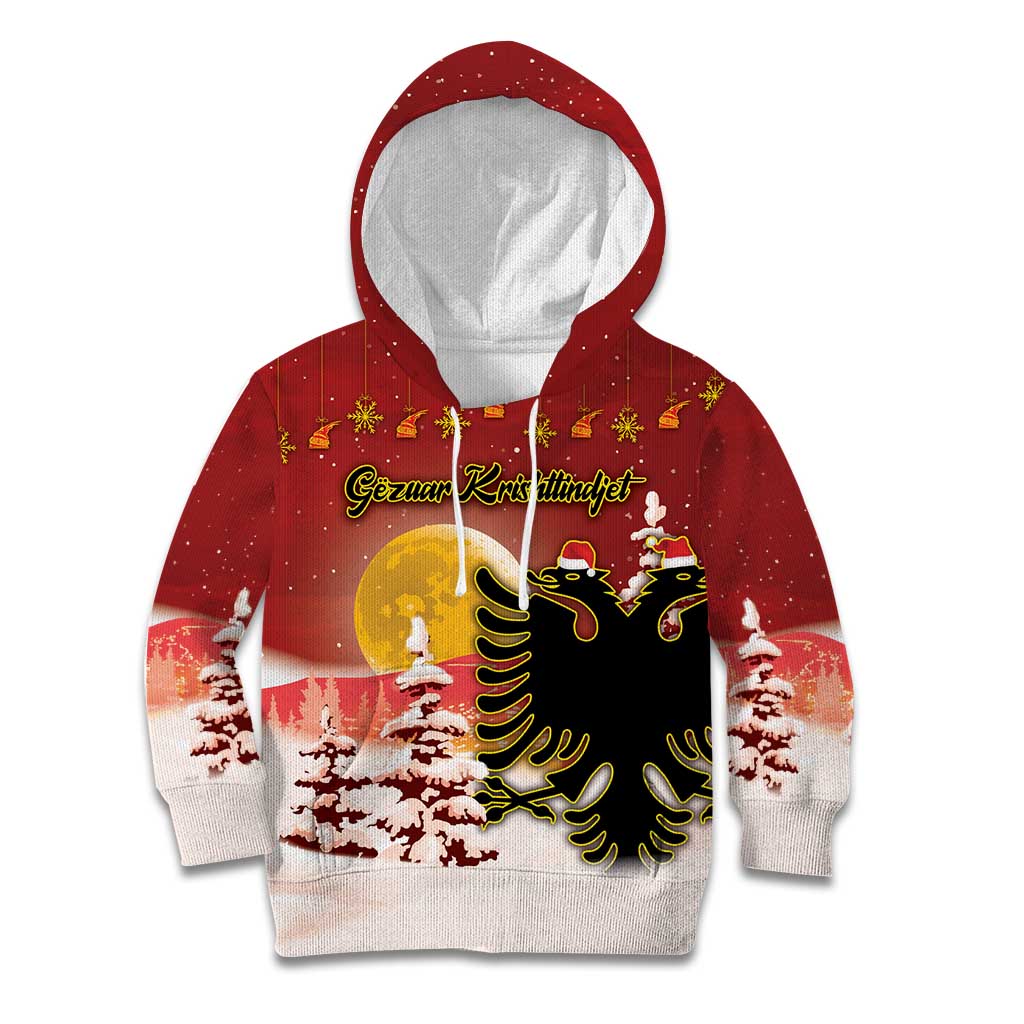 Personalized Albania Christmas Kid Hoodie Gezuar Krishtlindjet - Wonder Print Shop