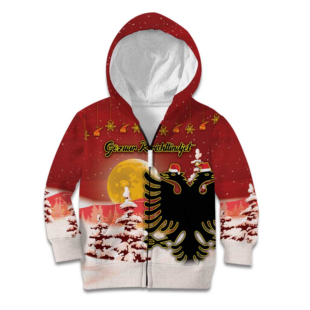 Personalized Albania Christmas Kid Hoodie Gezuar Krishtlindjet - Wonder Print Shop