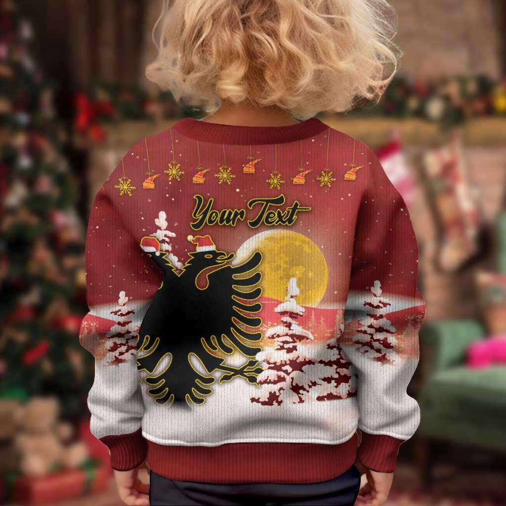 Personalized Albania Christmas Kid Ugly Christmas Sweater Gezuar Krishtlindjet - Wonder Print Shop