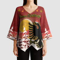 Personalized Albania Christmas Kimono Sleeve Blouse Gezuar Krishtlindjet - Wonder Print Shop