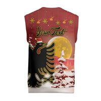 Personalized Albania Christmas Knitted V-Neck Vest Gezuar Krishtlindjet - Wonder Print Shop