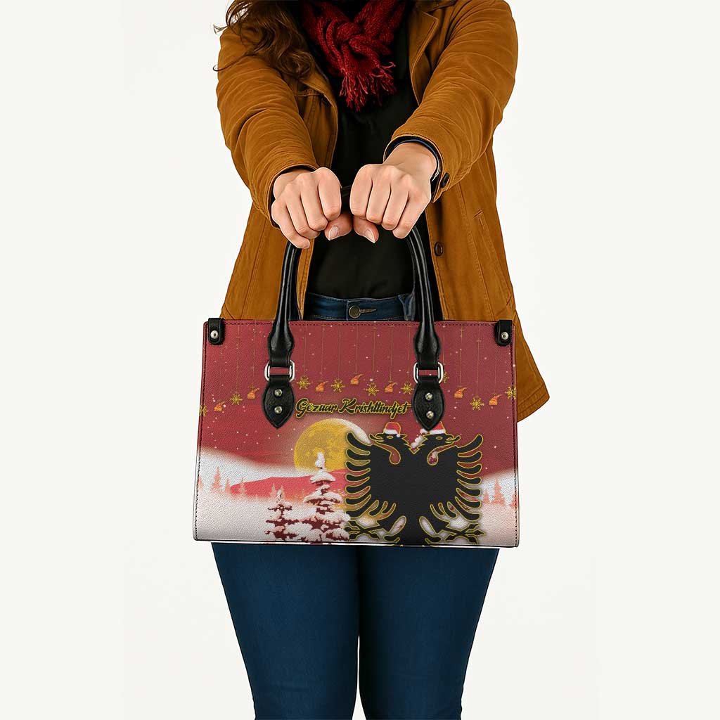 Albania Christmas Leather Bag Gezuar Krishtlindjet - Wonder Print Shop