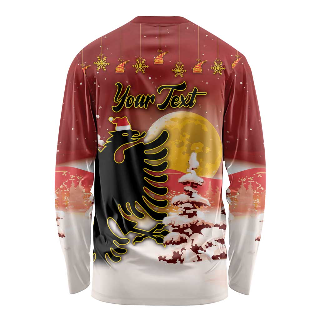 Personalized Albania Christmas Long Sleeve Shirt Gezuar Krishtlindjet - Wonder Print Shop