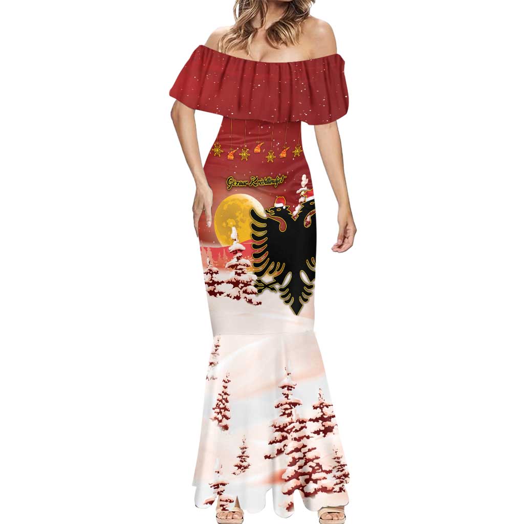 Personalized Albania Christmas Mermaid Dress Gezuar Krishtlindjet - Wonder Print Shop