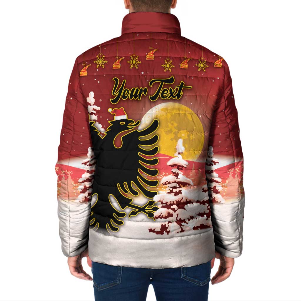 Personalized Albania Christmas Padded Jacket Gezuar Krishtlindjet - Wonder Print Shop
