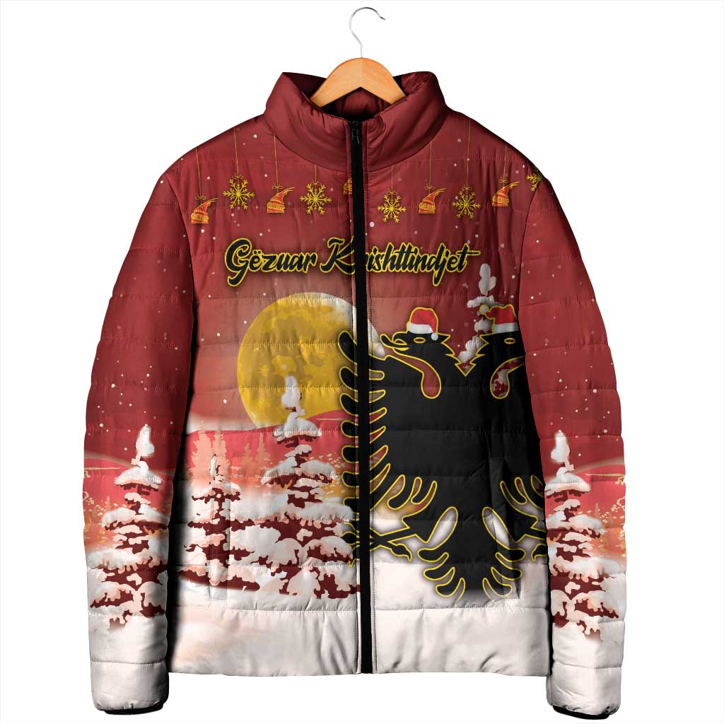 Personalized Albania Christmas Padded Jacket Gezuar Krishtlindjet - Wonder Print Shop