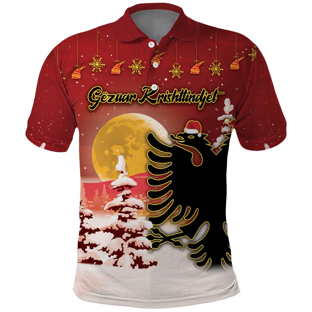 Personalized Albania Christmas Polo Shirt Gezuar Krishtlindjet - Wonder Print Shop