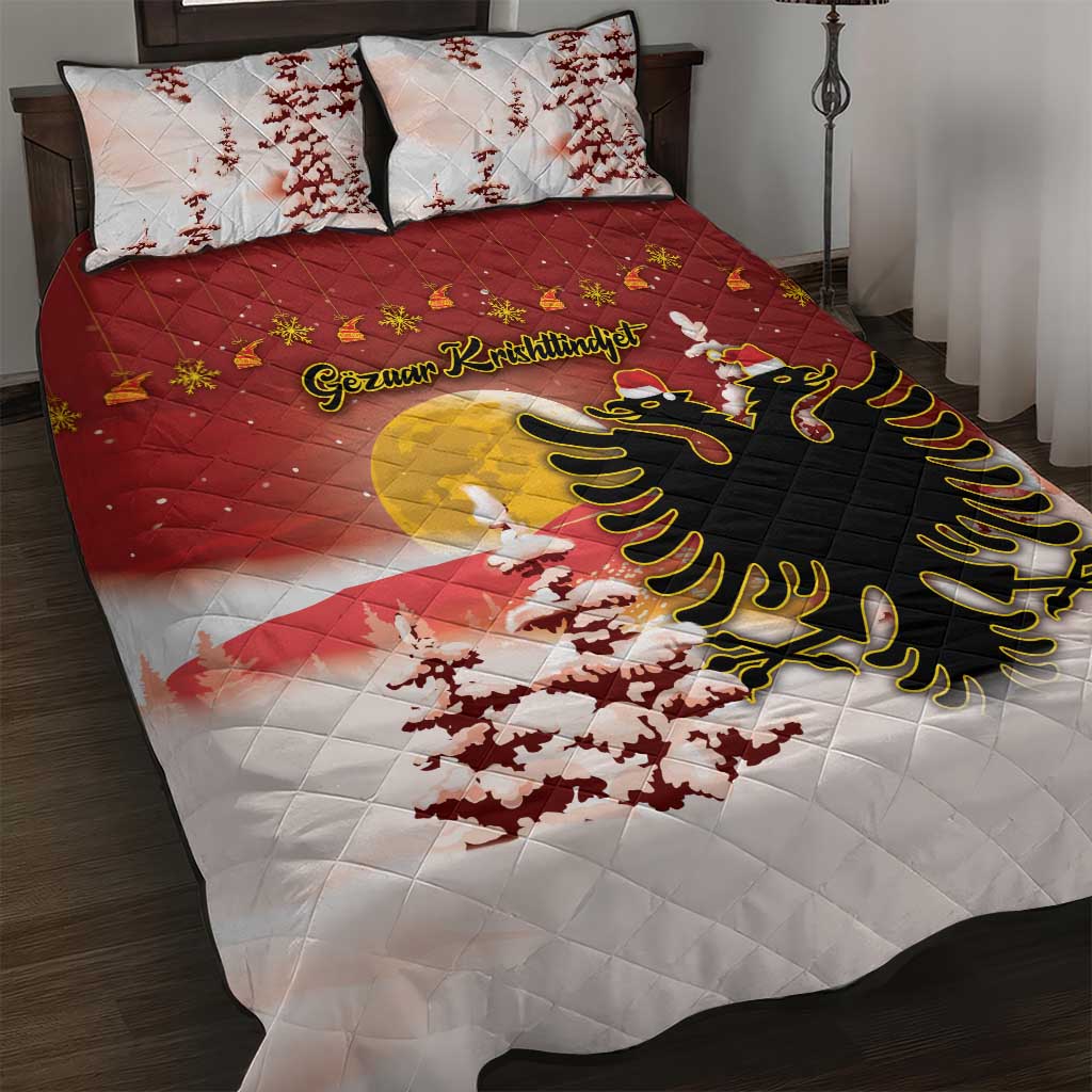 Albania Christmas Quilt Bed Set Gezuar Krishtlindjet - Wonder Print Shop