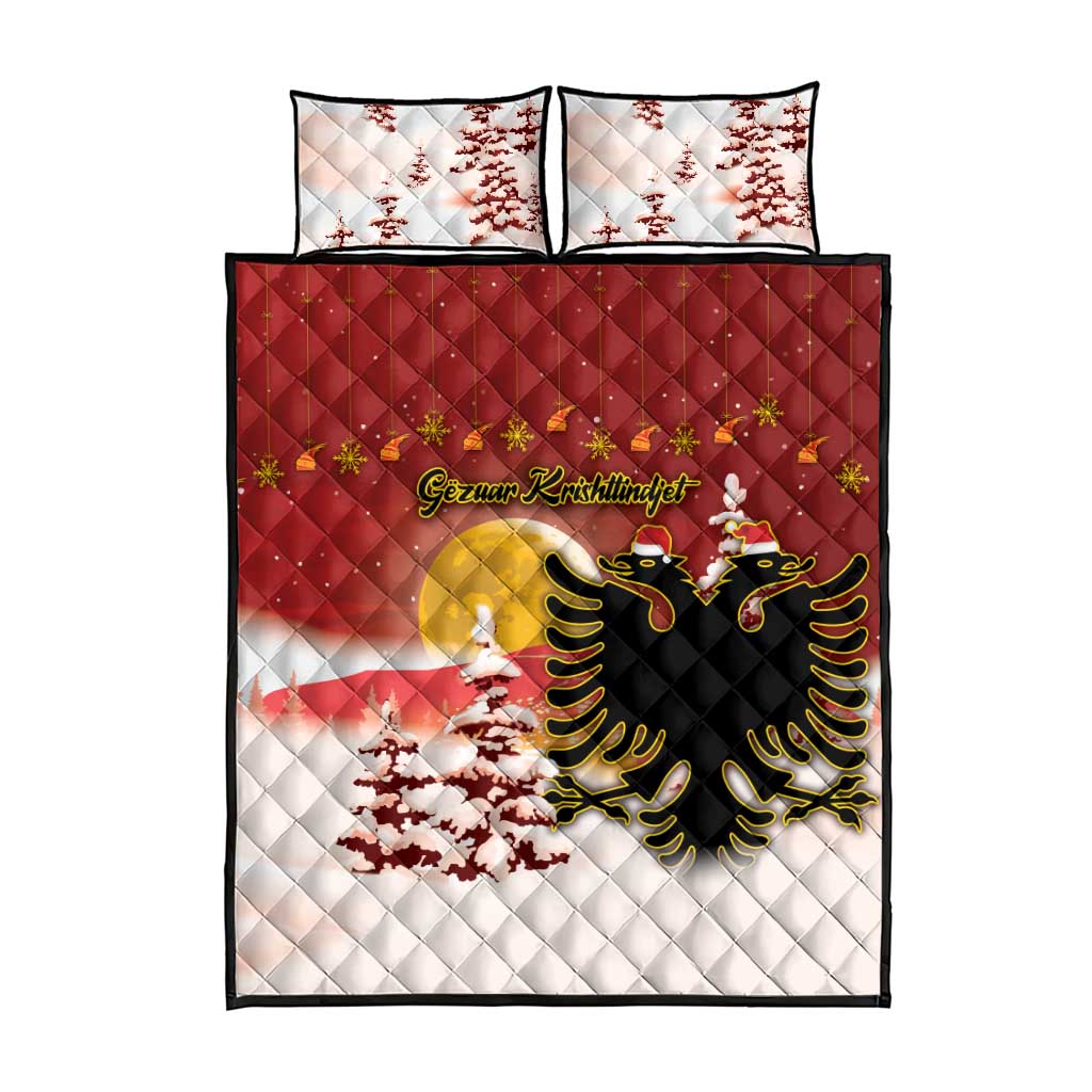 Albania Christmas Quilt Bed Set Gezuar Krishtlindjet - Wonder Print Shop