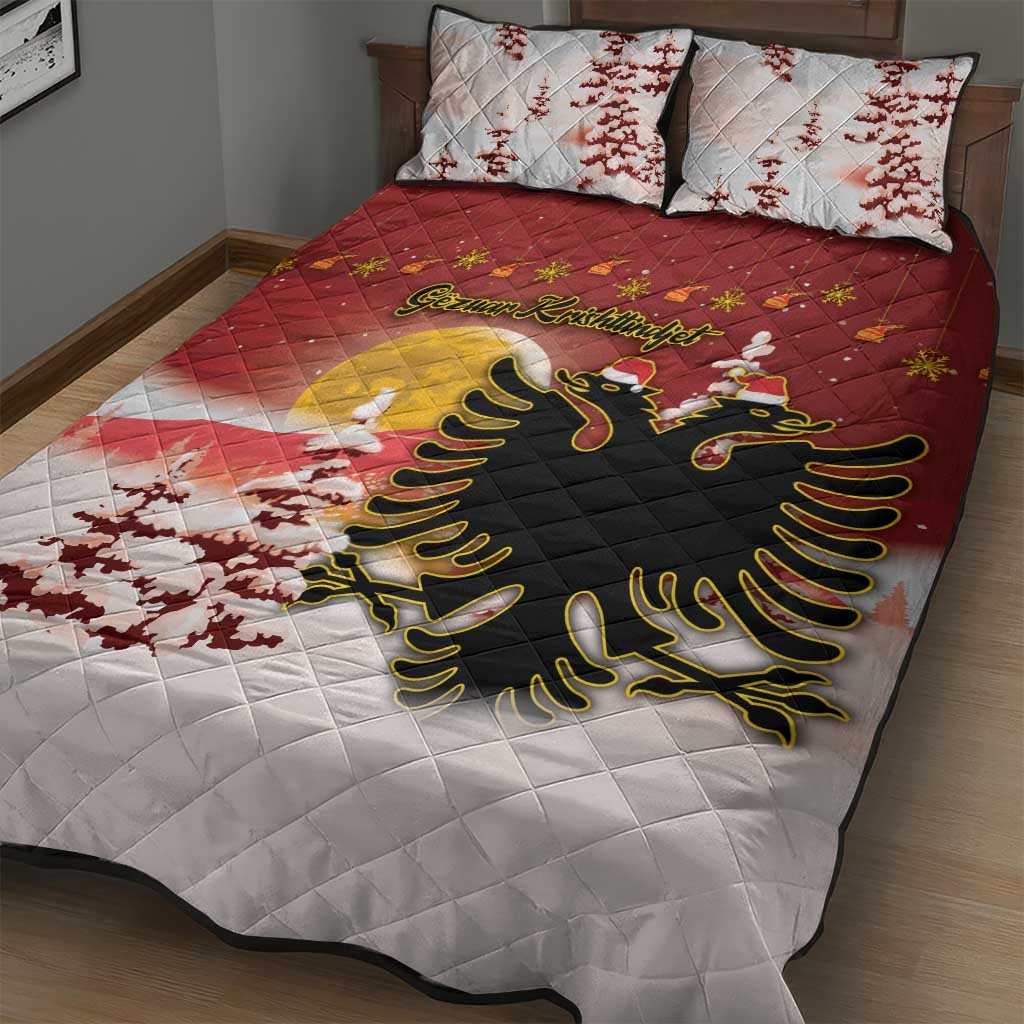 Albania Christmas Quilt Bed Set Gezuar Krishtlindjet - Wonder Print Shop