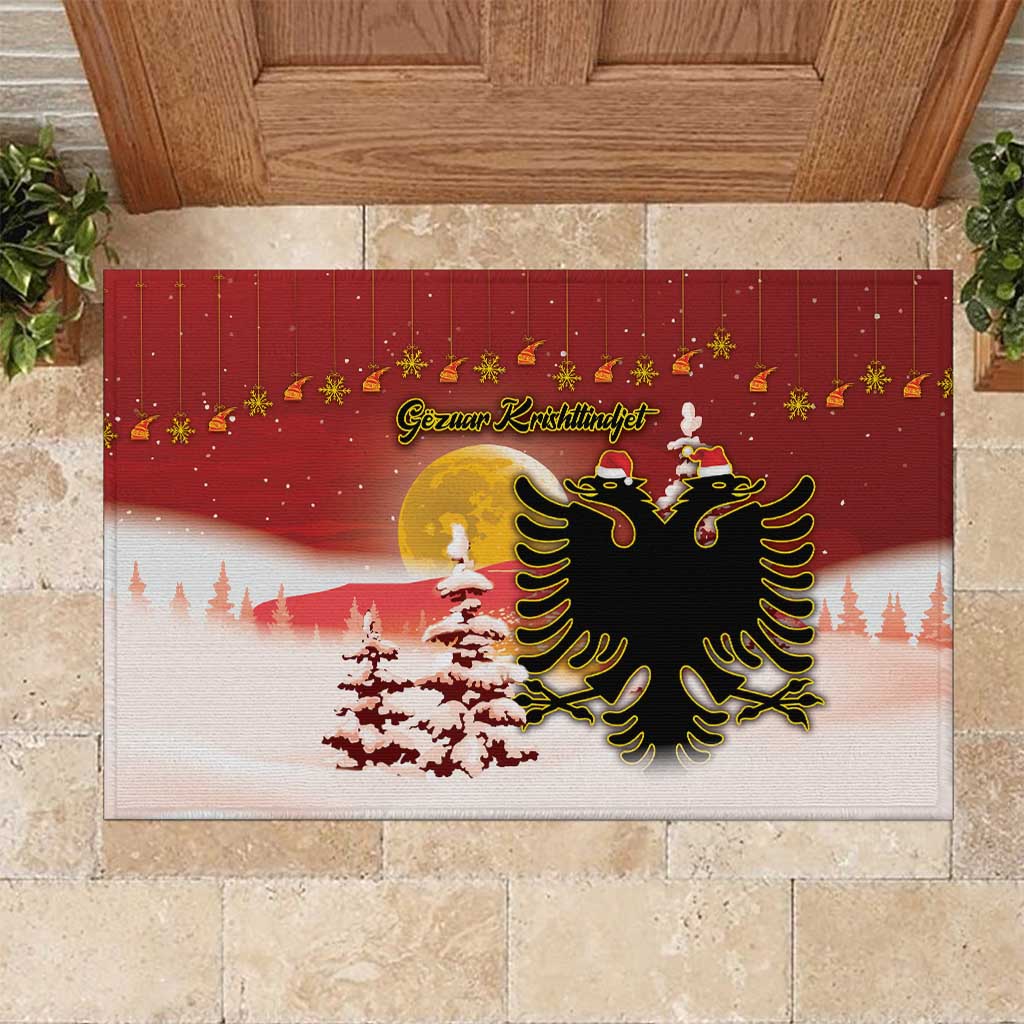 Albania Christmas Rubber Doormat Gezuar Krishtlindjet - Wonder Print Shop