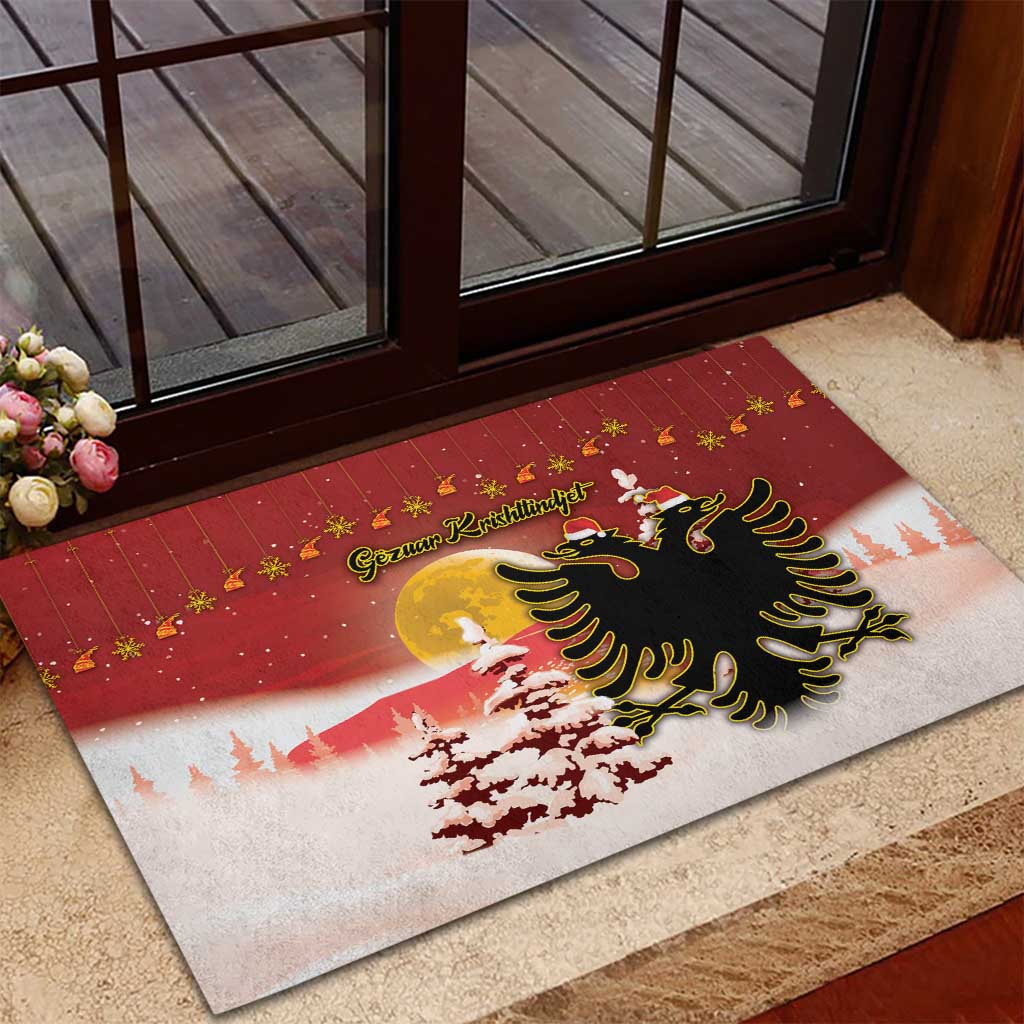 Albania Christmas Rubber Doormat Gezuar Krishtlindjet - Wonder Print Shop