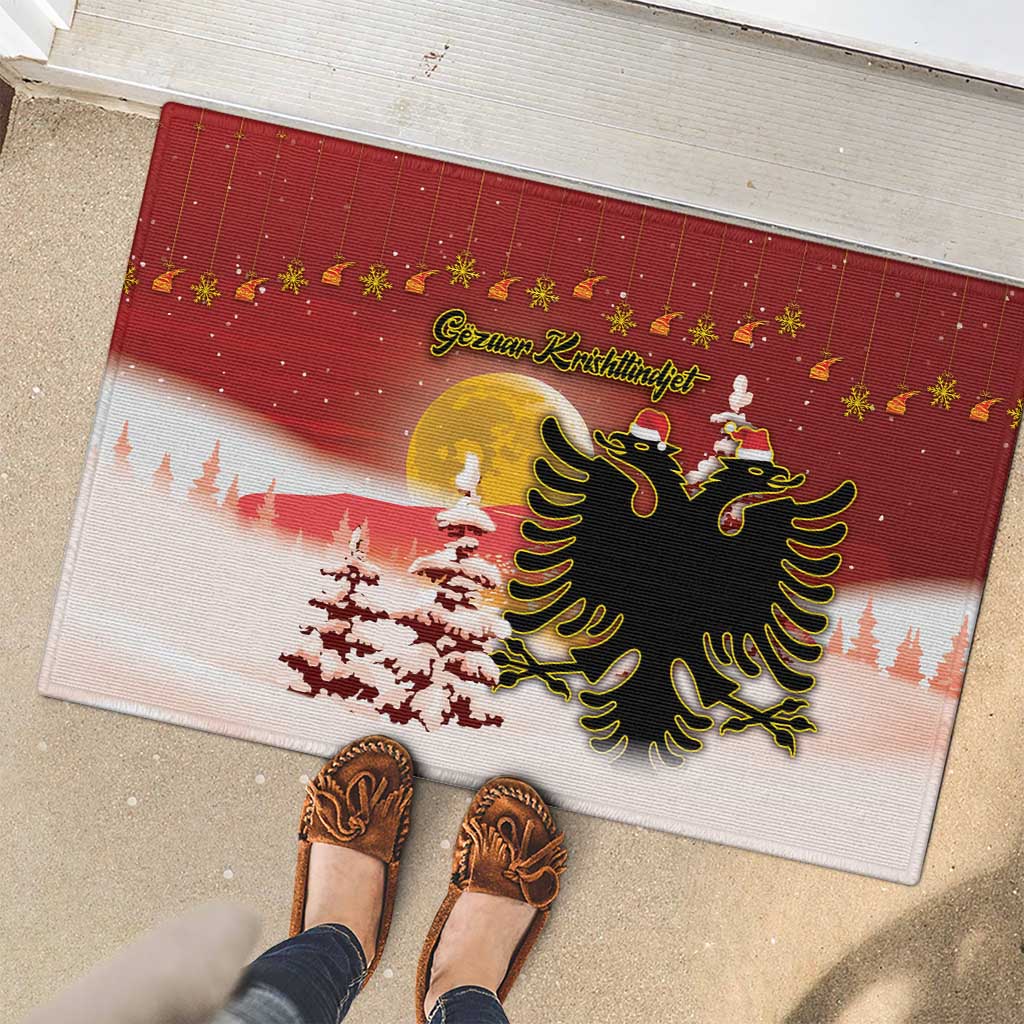 Albania Christmas Rubber Doormat Gezuar Krishtlindjet - Wonder Print Shop