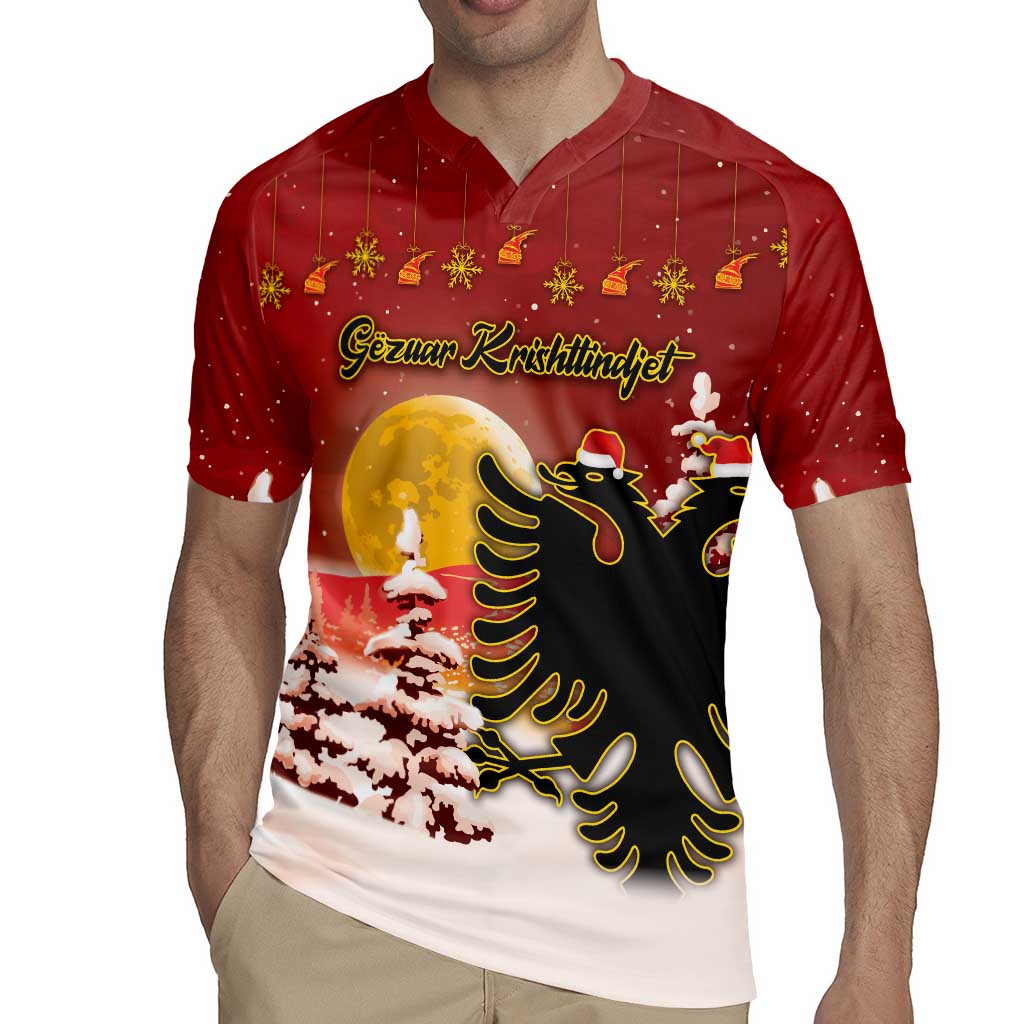 Personalized Albania Christmas Rugby Jersey Gezuar Krishtlindjet - Wonder Print Shop