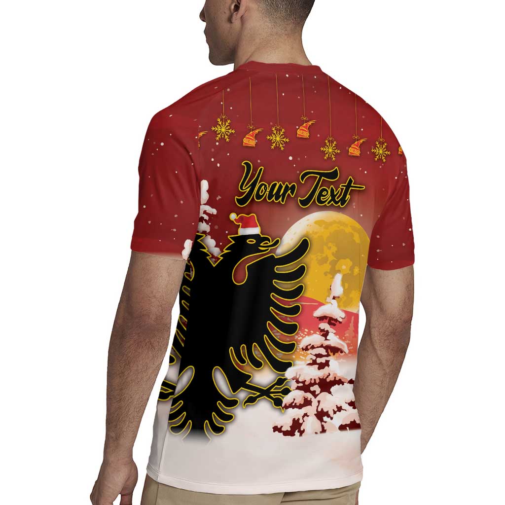 Personalized Albania Christmas Rugby Jersey Gezuar Krishtlindjet - Wonder Print Shop