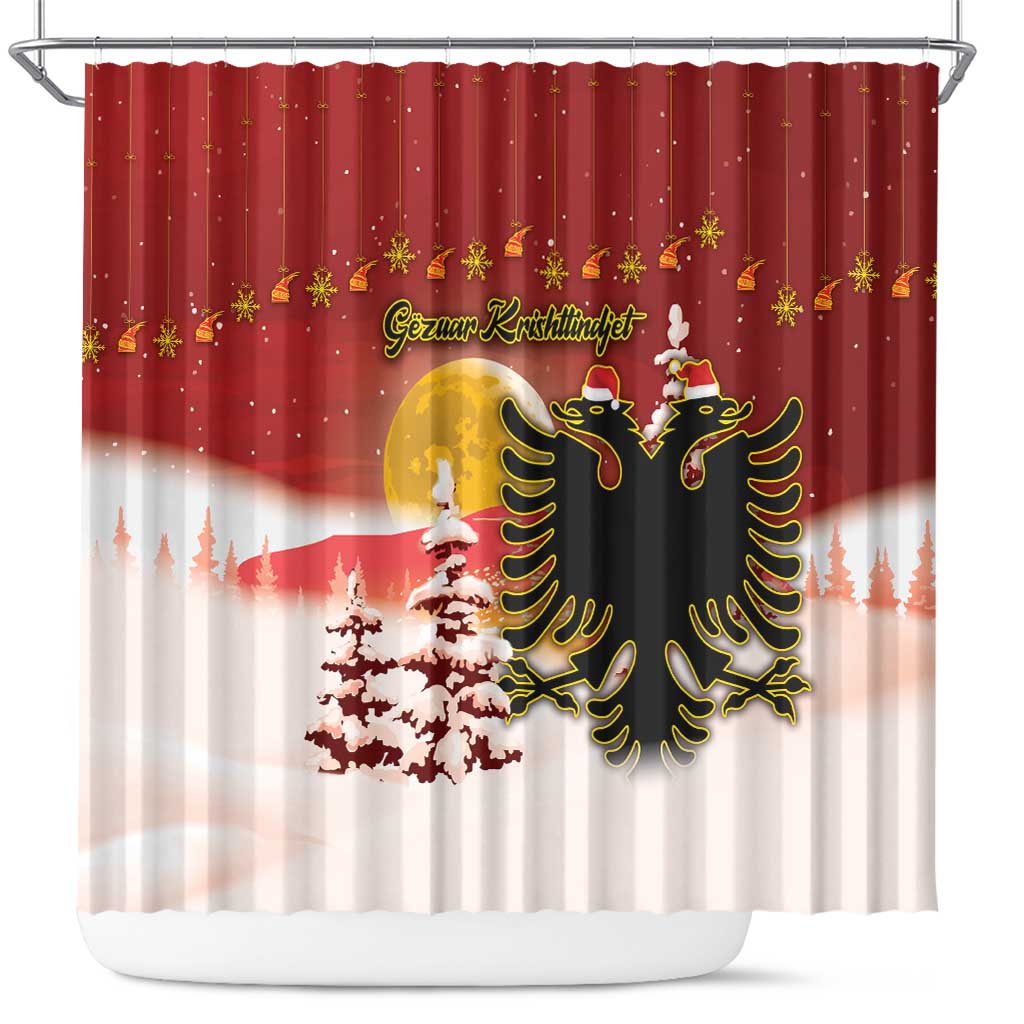 Albania Christmas Shower Curtain Gezuar Krishtlindjet - Wonder Print Shop