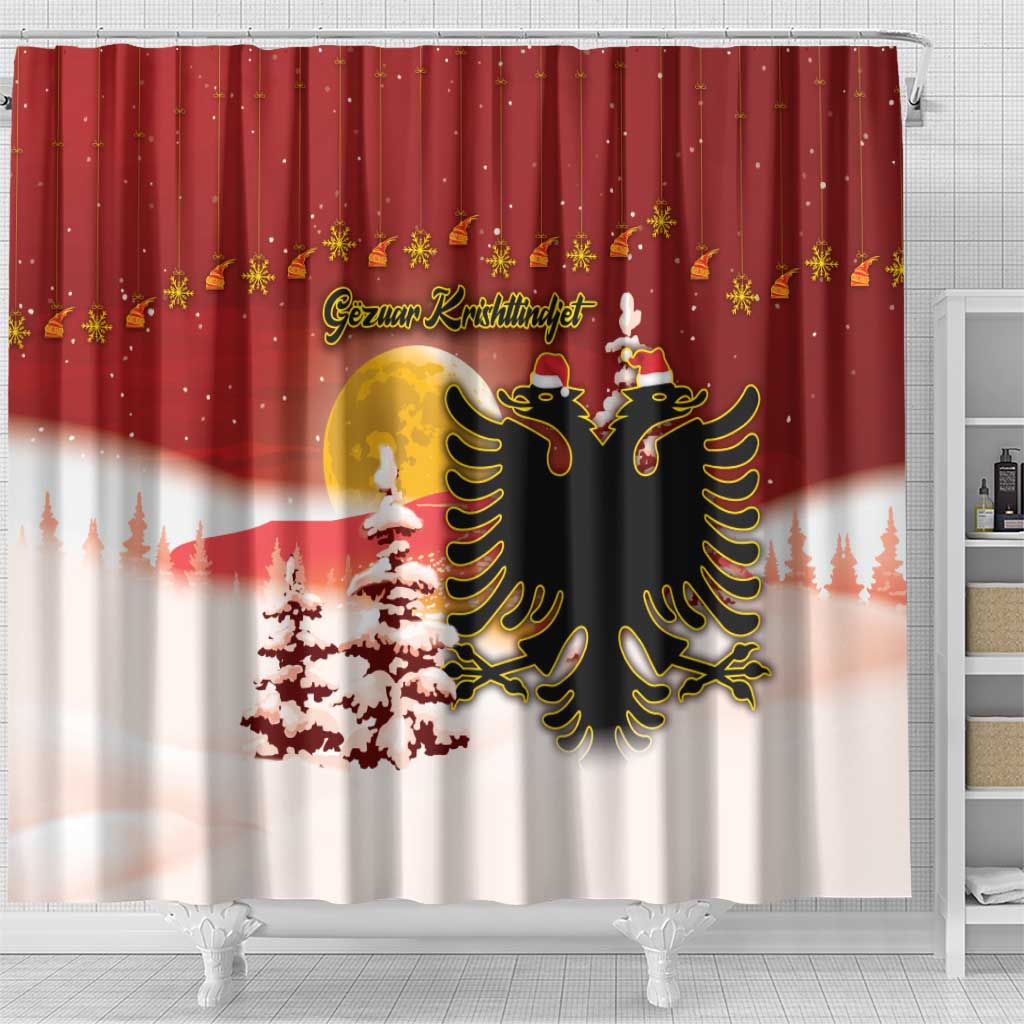 Albania Christmas Shower Curtain Gezuar Krishtlindjet - Wonder Print Shop