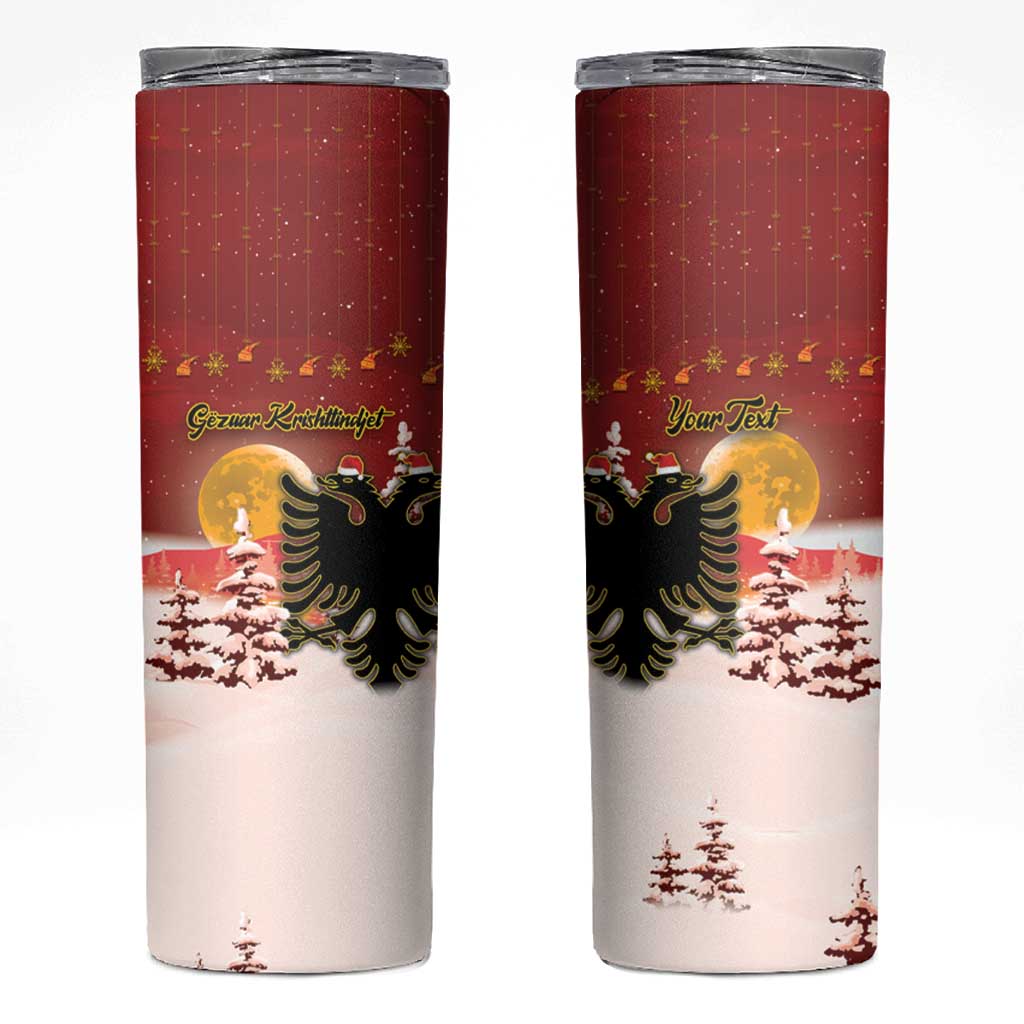 Personalized Albania Christmas Skinny Tumbler Gezuar Krishtlindjet - Wonder Print Shop