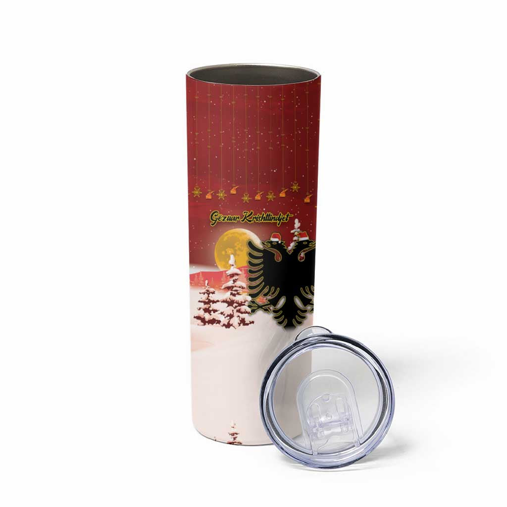 Personalized Albania Christmas Skinny Tumbler Gezuar Krishtlindjet - Wonder Print Shop