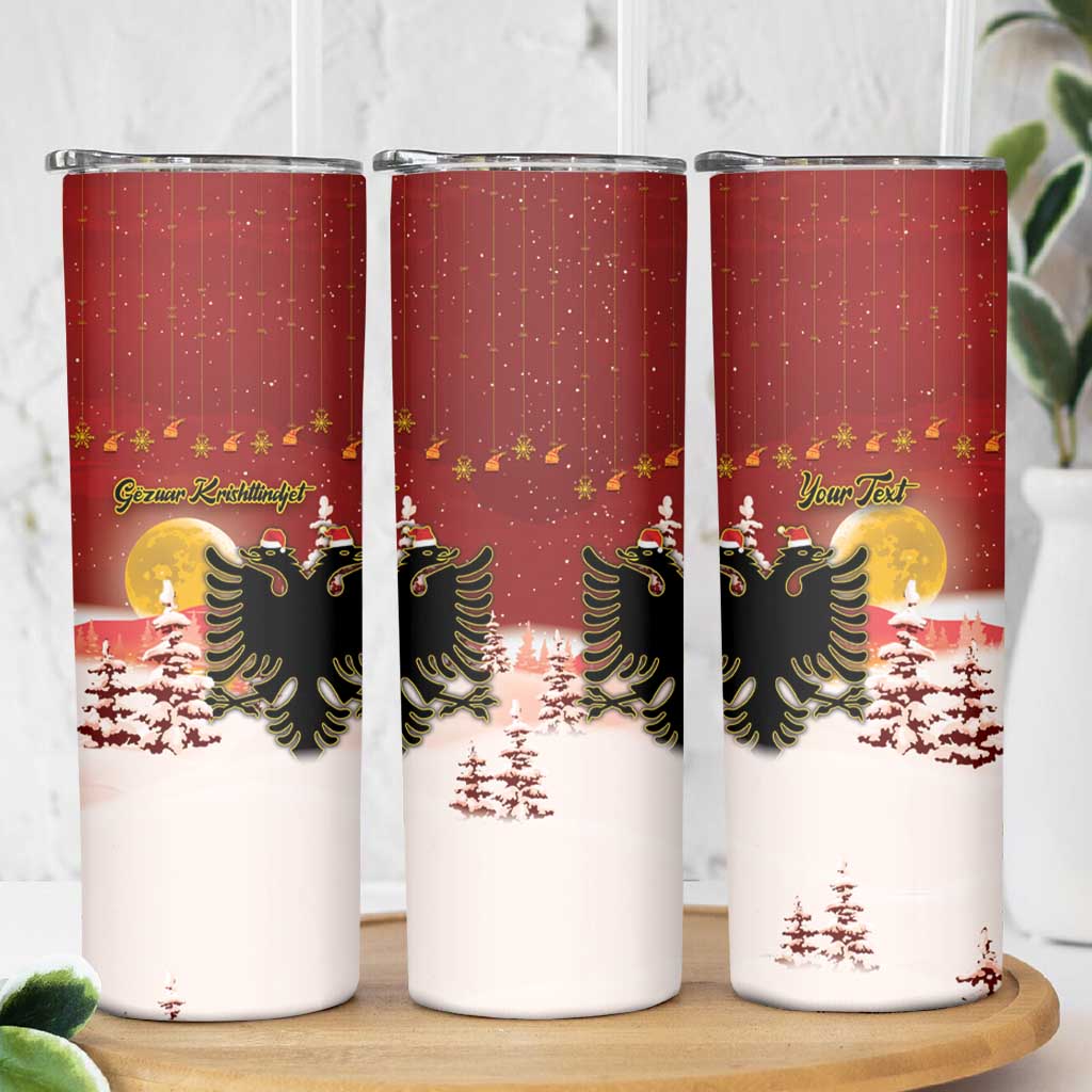 Personalized Albania Christmas Skinny Tumbler Gezuar Krishtlindjet - Wonder Print Shop