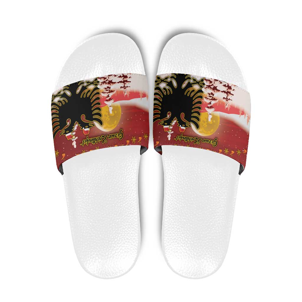 Albania Christmas Slide Sandals Gezuar Krishtlindjet - Wonder Print Shop