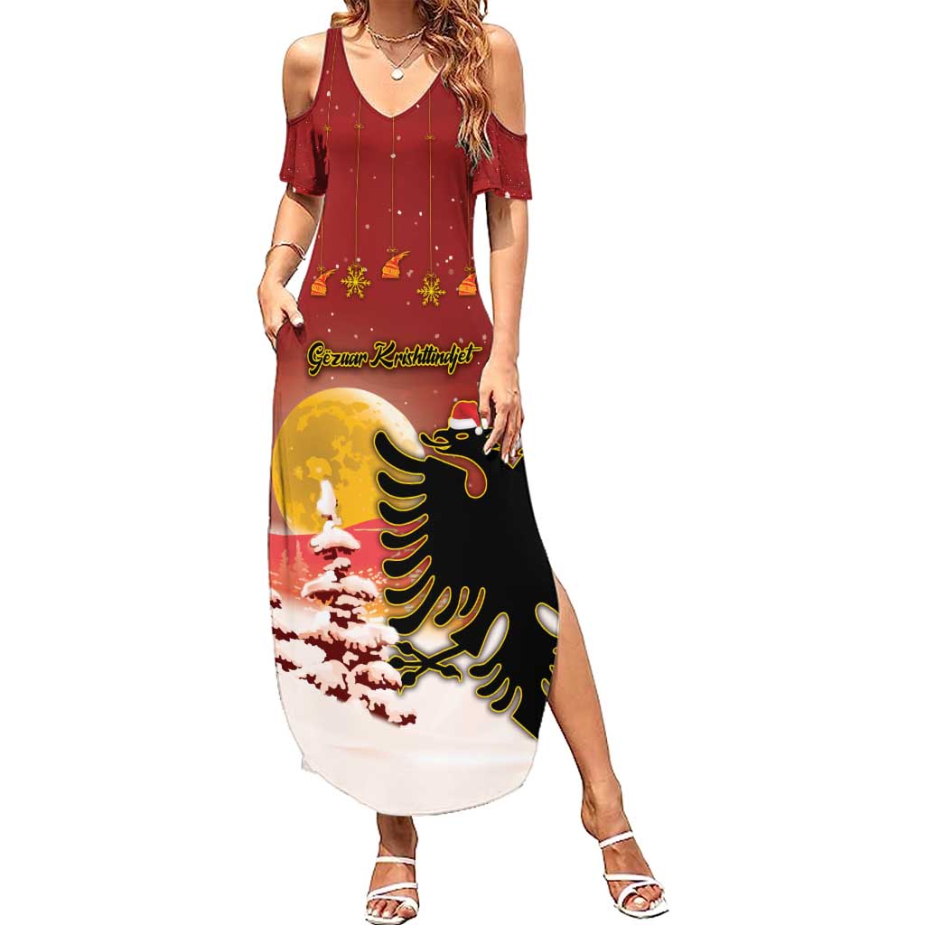 Personalized Albania Christmas Summer Maxi Dress Gezuar Krishtlindjet - Wonder Print Shop