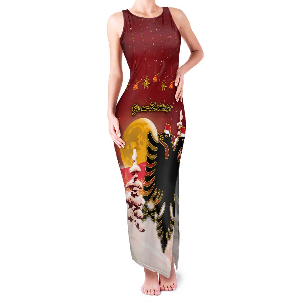 Personalized Albania Christmas Tank Maxi Dress Gezuar Krishtlindjet - Wonder Print Shop