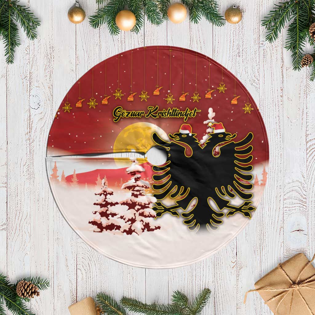 Albania Christmas Tree Skirt Gezuar Krishtlindjet - Wonder Print Shop