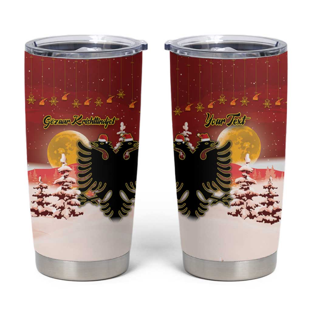 Personalized Albania Christmas Tumbler Cup Gezuar Krishtlindjet - Wonder Print Shop