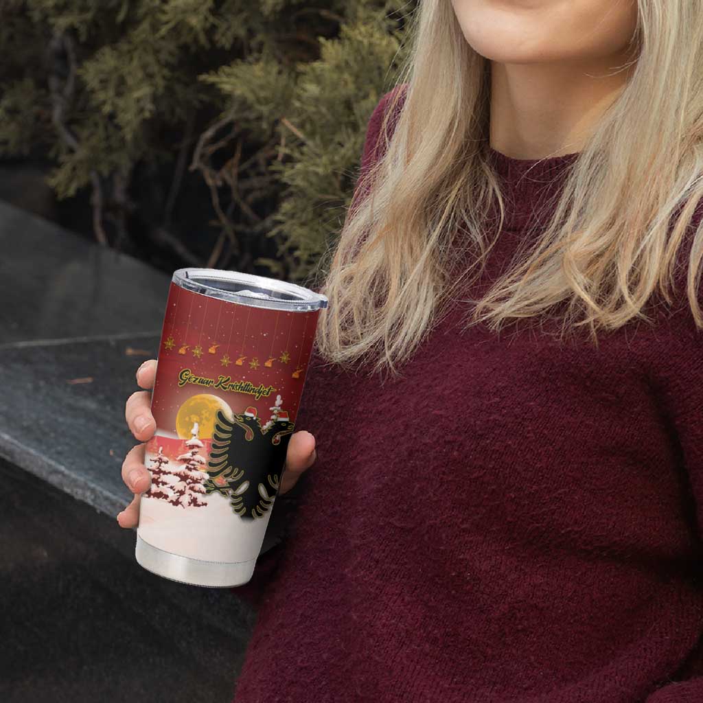 Personalized Albania Christmas Tumbler Cup Gezuar Krishtlindjet - Wonder Print Shop