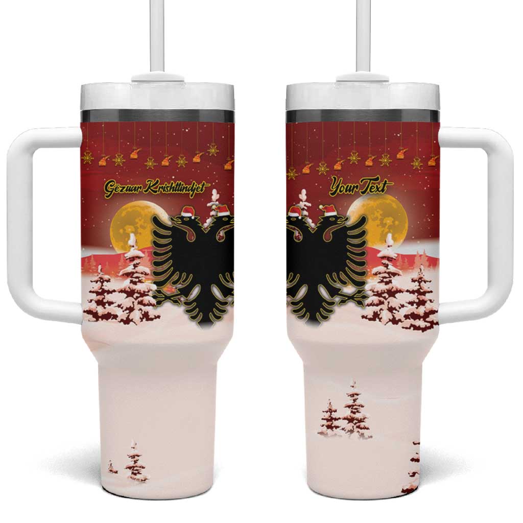 Personalized Albania Christmas Tumbler With Handle Gezuar Krishtlindjet - Wonder Print Shop