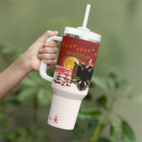 Personalized Albania Christmas Tumbler With Handle Gezuar Krishtlindjet - Wonder Print Shop