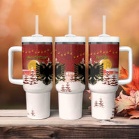 Personalized Albania Christmas Tumbler With Handle Gezuar Krishtlindjet - Wonder Print Shop