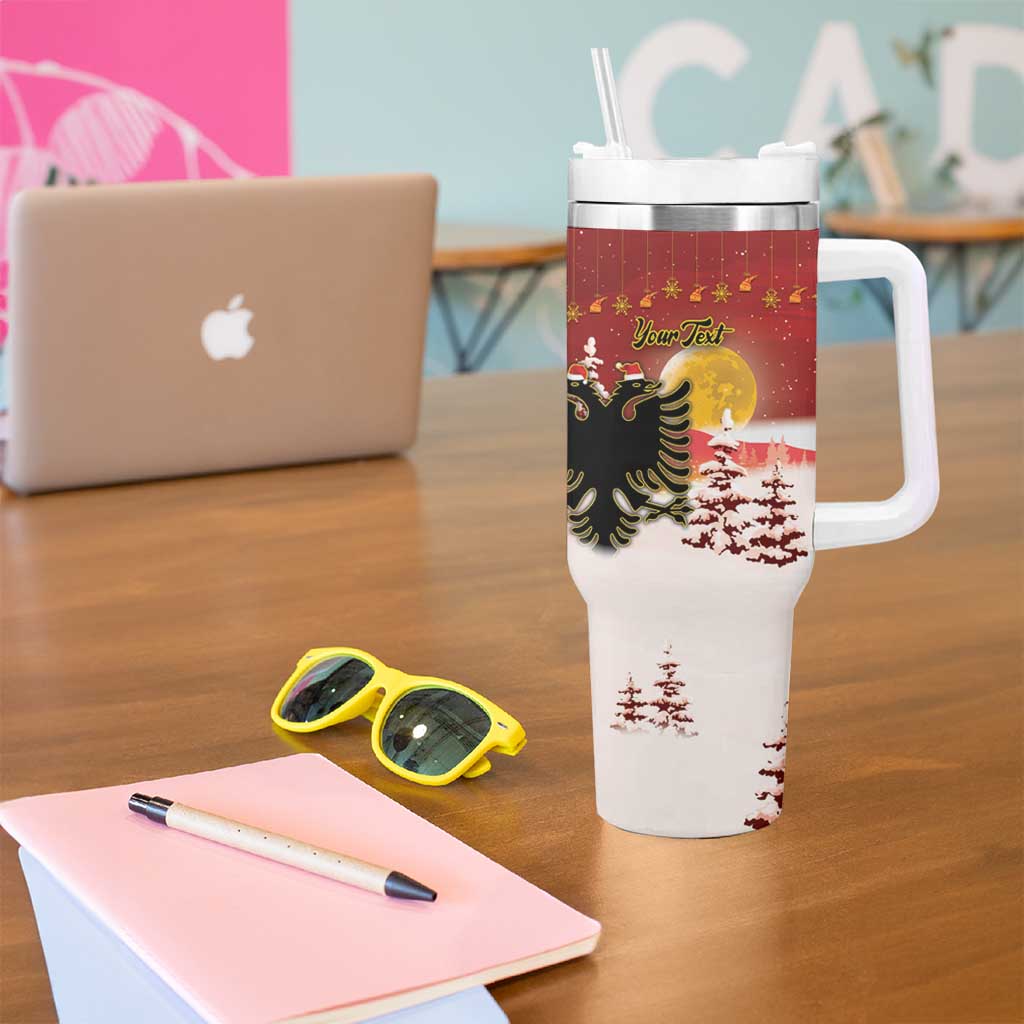 Personalized Albania Christmas Tumbler With Handle Gezuar Krishtlindjet - Wonder Print Shop