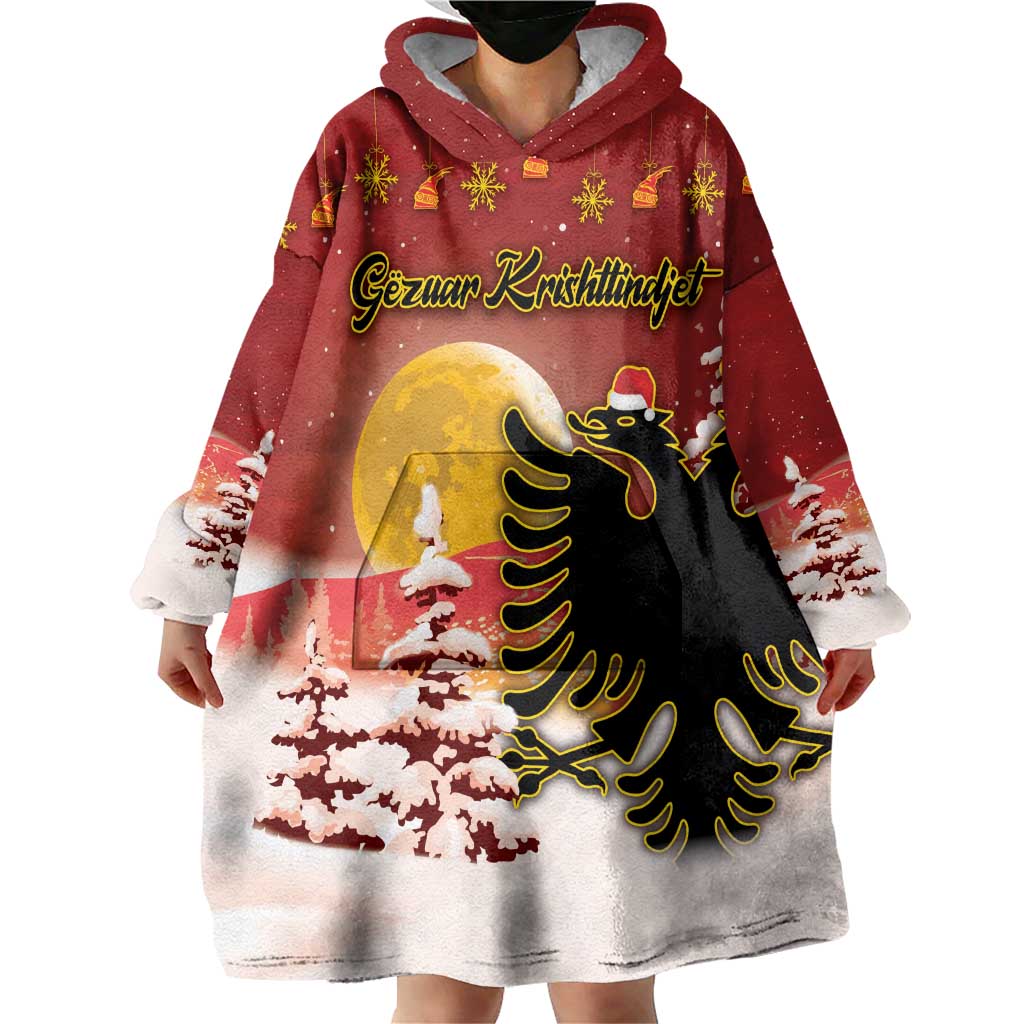 Personalized Albania Christmas Wearable Blanket Hoodie Gezuar Krishtlindjet - Wonder Print Shop