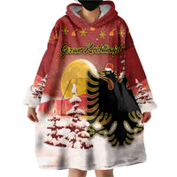 Personalized Albania Christmas Wearable Blanket Hoodie Gezuar Krishtlindjet - Wonder Print Shop