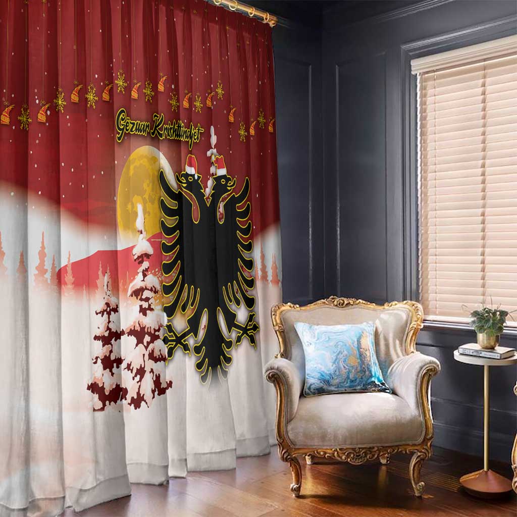 Albania Christmas Window Curtain Gezuar Krishtlindjet - Wonder Print Shop